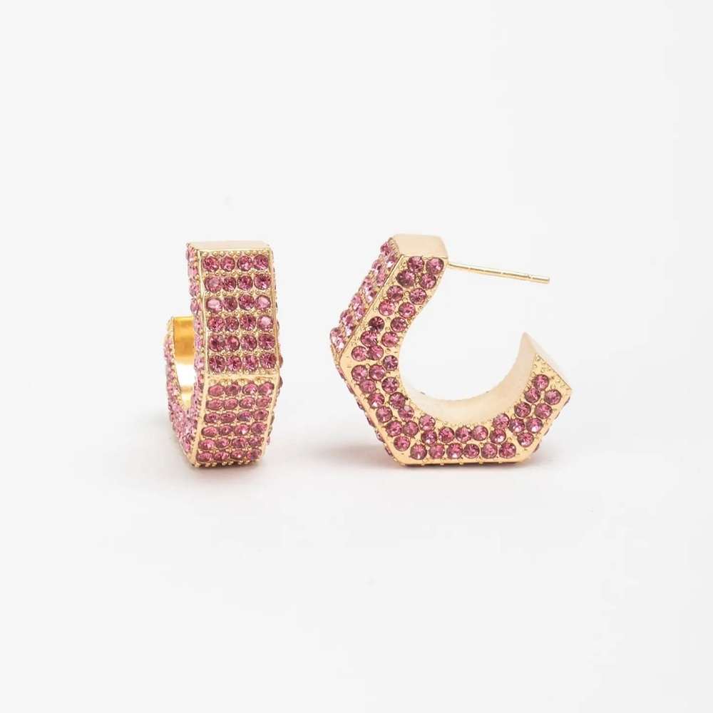 Violet & Brooks Pink Brooke Hexagon Hoop